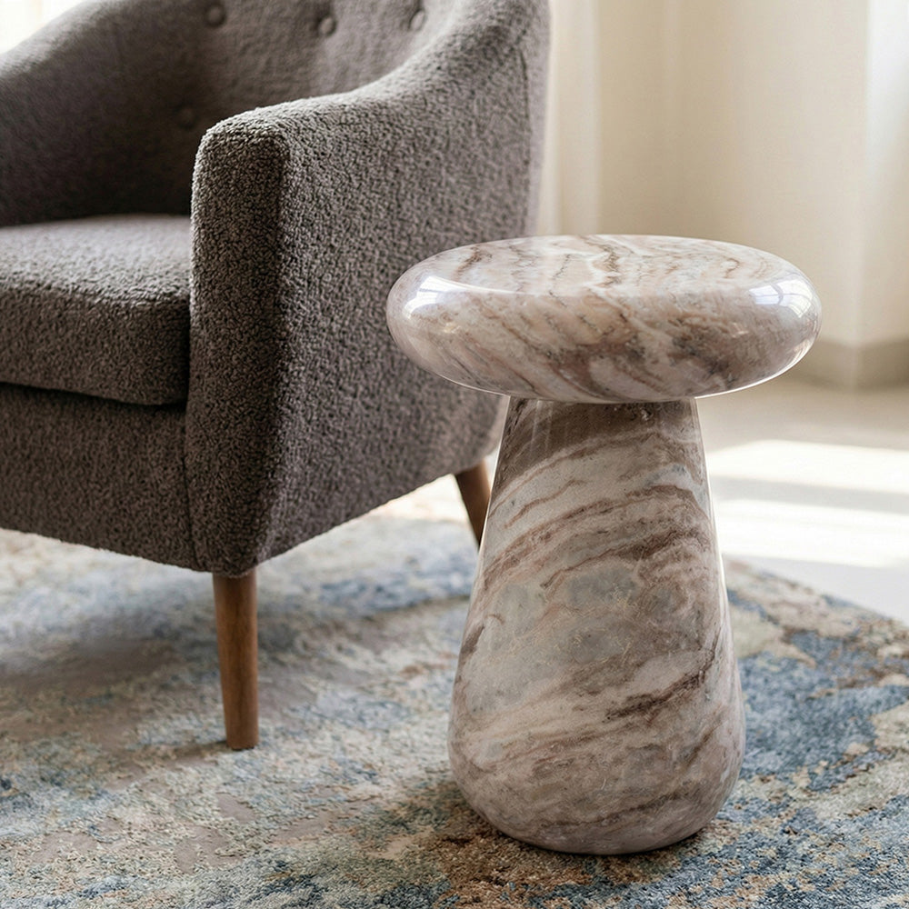 Cupidon Marble Accent Table - Sawar Marble