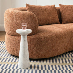 Vance Circular White Marble Accent Table