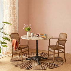 Celest Circular Marble Café Table with Metal