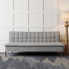 Space-Saving Armless 3 Seater Sofa Cum Bed - Dark grey