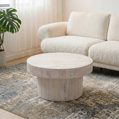 Rex Mango Wood Round Coffee Table - Large