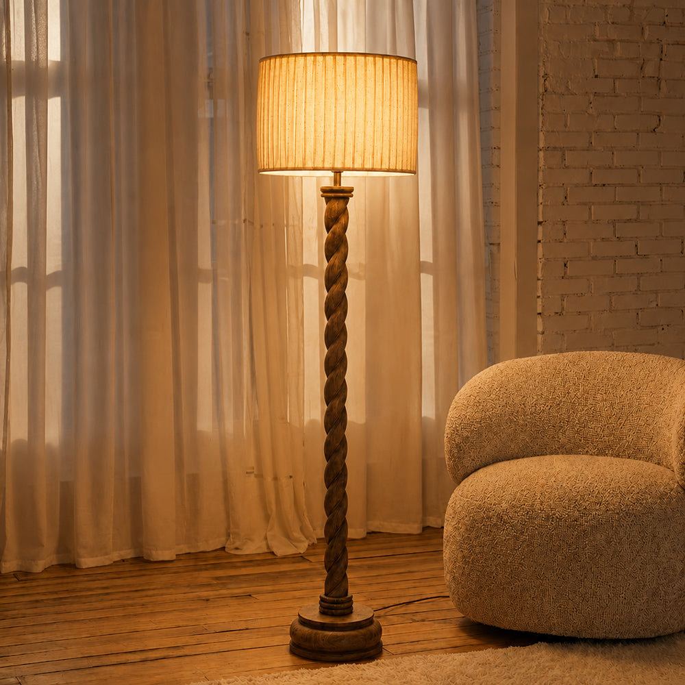 Kyra Mango Wood Floor Lamp