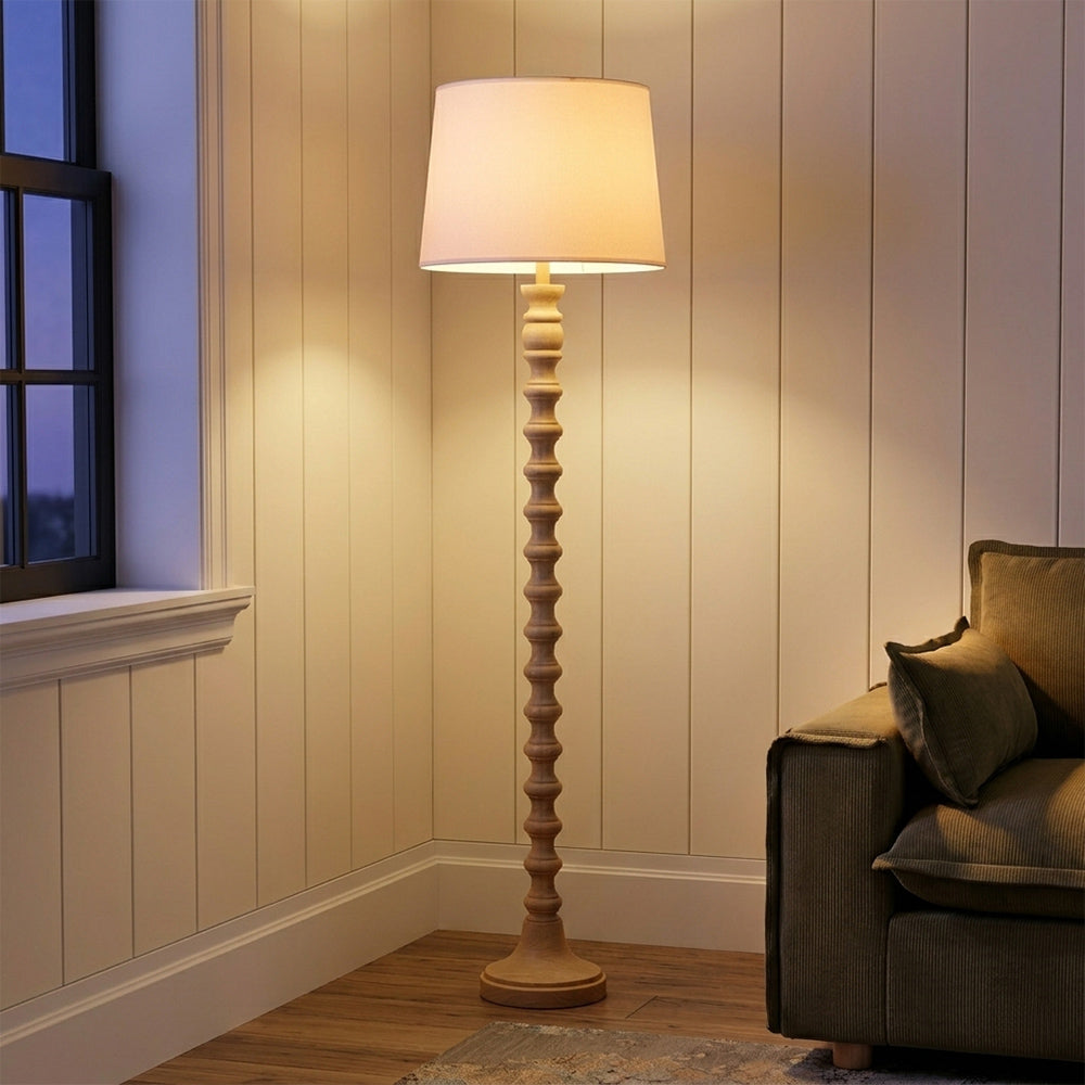 Voss Mango Wood Floor Lamp