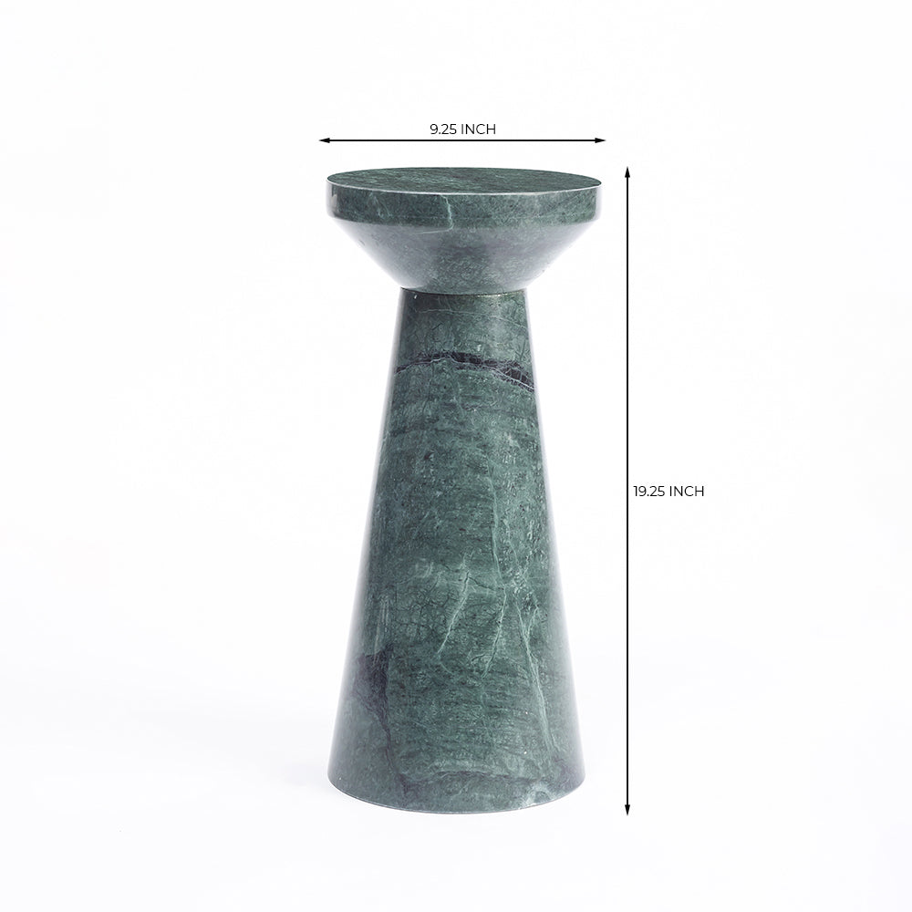 Yseult Green Marble Round Side Table