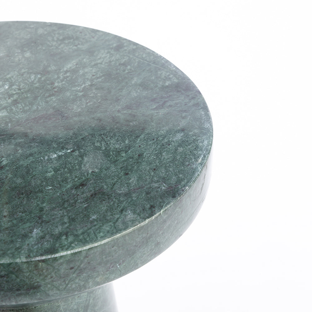 Yseult Green Marble Round Side Table
