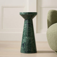 Yseult Green Marble Round Side Table
