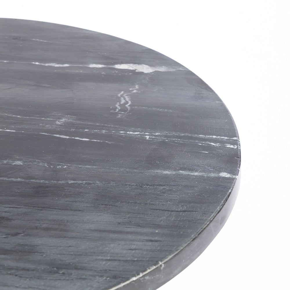 Zuri Black Marble Round Side Table