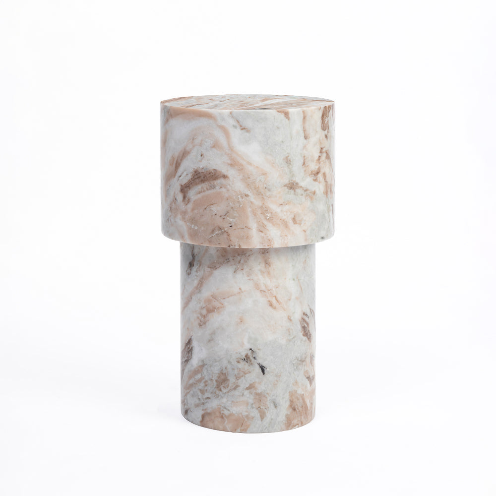 Kaash Circular Accent Table - Sawar Marble