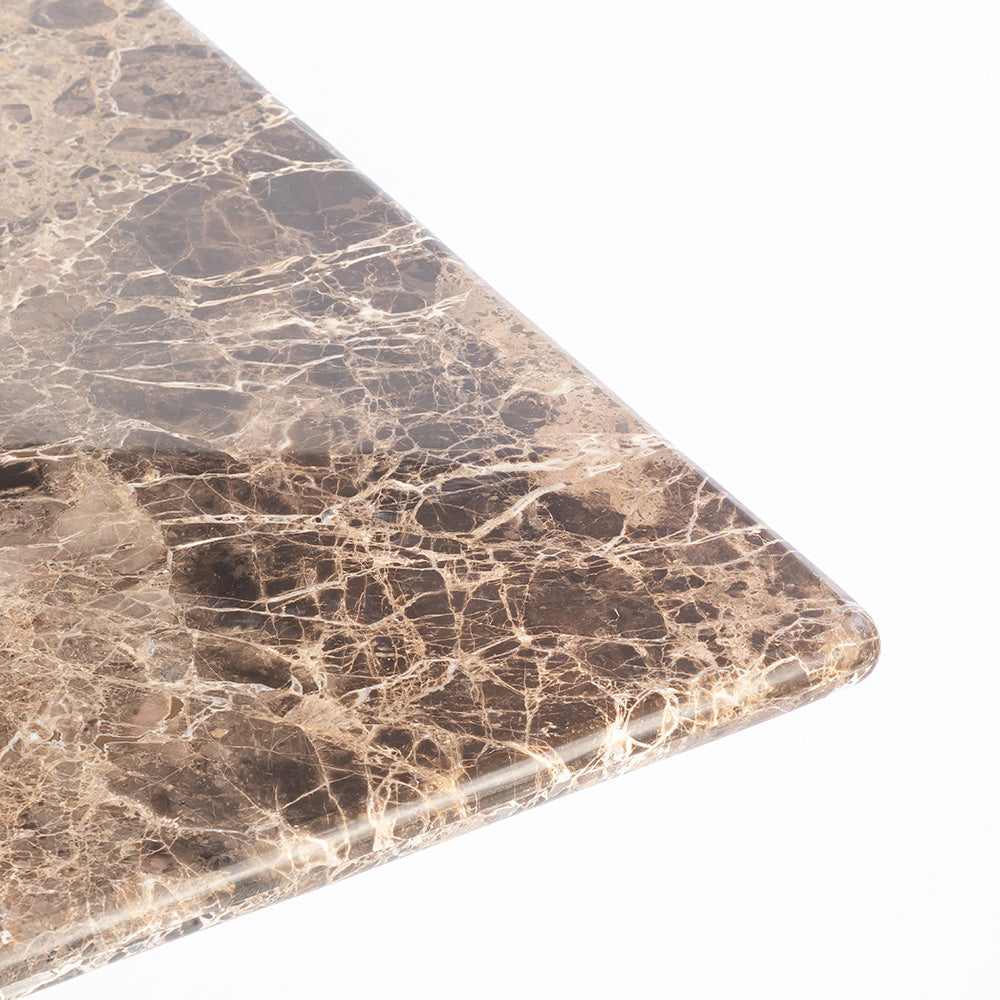 Bello Dark Emperador Marble Restaurant Table with Metal