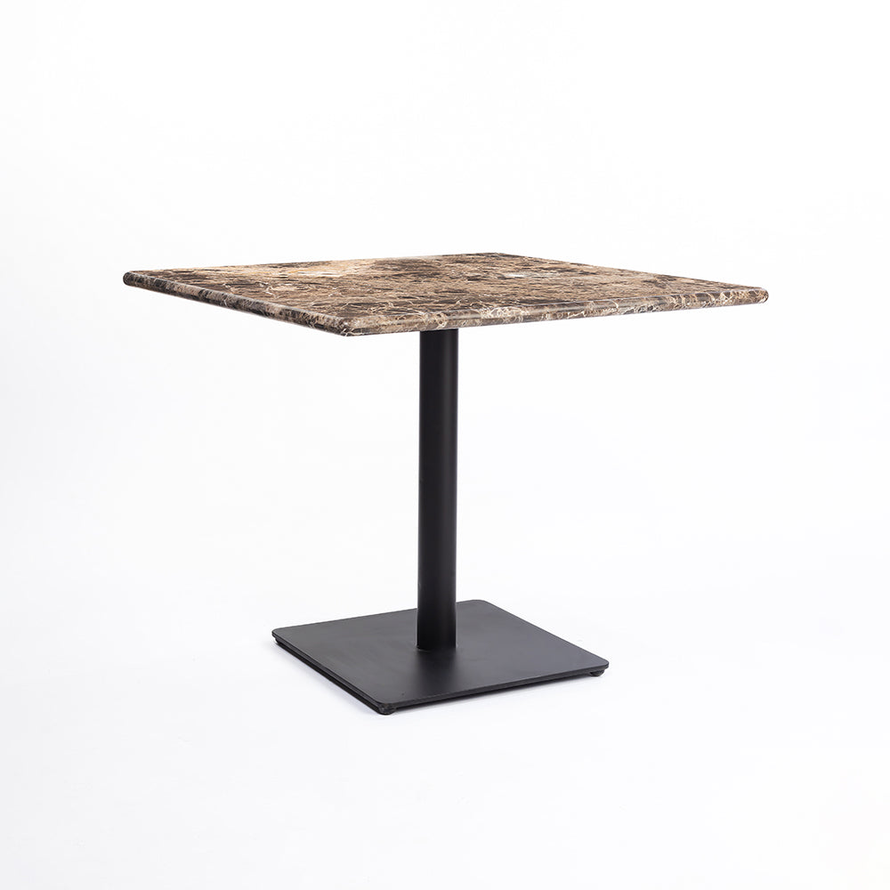 Bello Dark Emperador Marble Restaurant Table with Metal