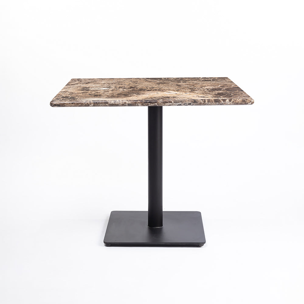 Bello Dark Emperador Marble Restaurant Table with Metal