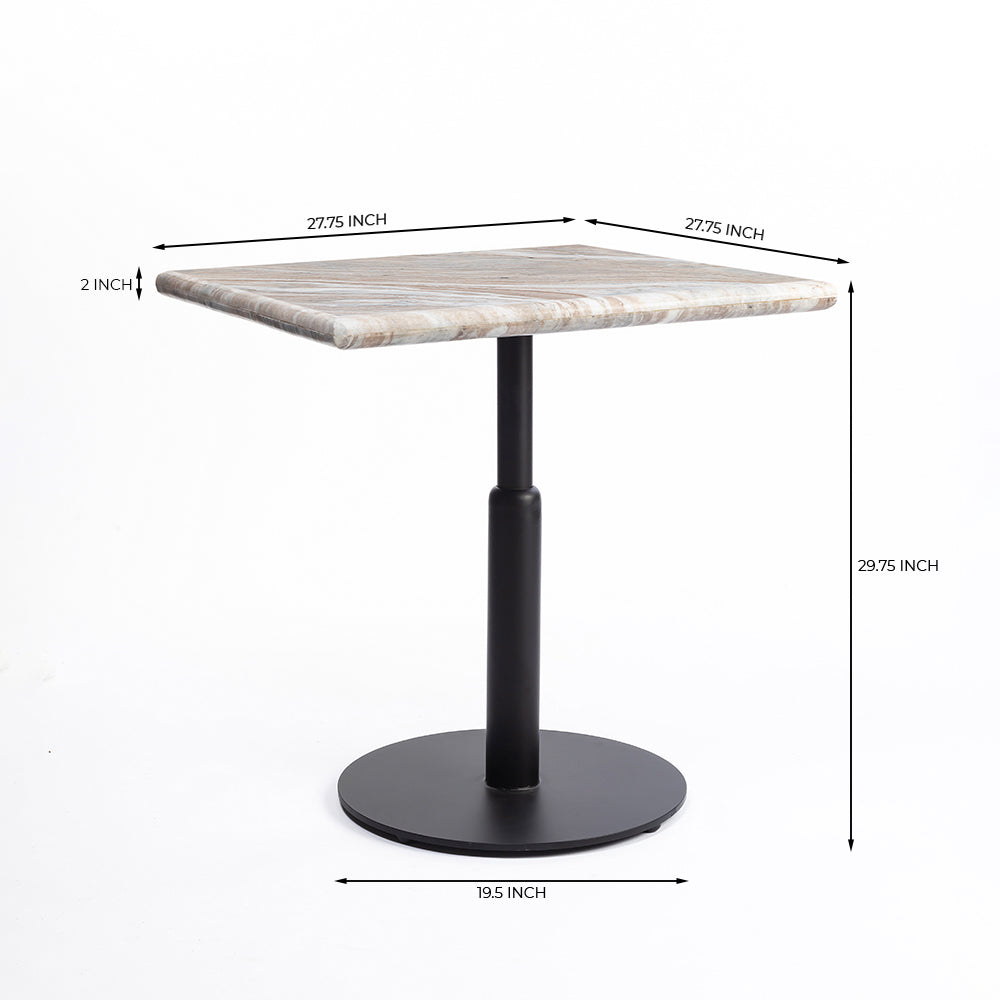 Dion Sawar Marble Restaurant Table with Metal