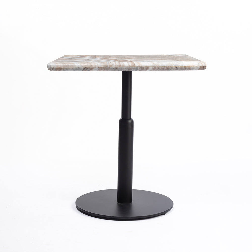 Dion Sawar Marble Restaurant Table with Metal