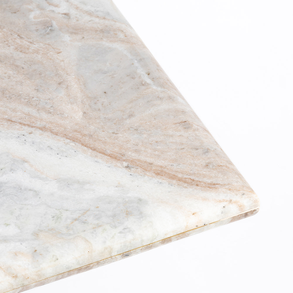 Dion Sawar Marble Square Restaurant Table with Metal