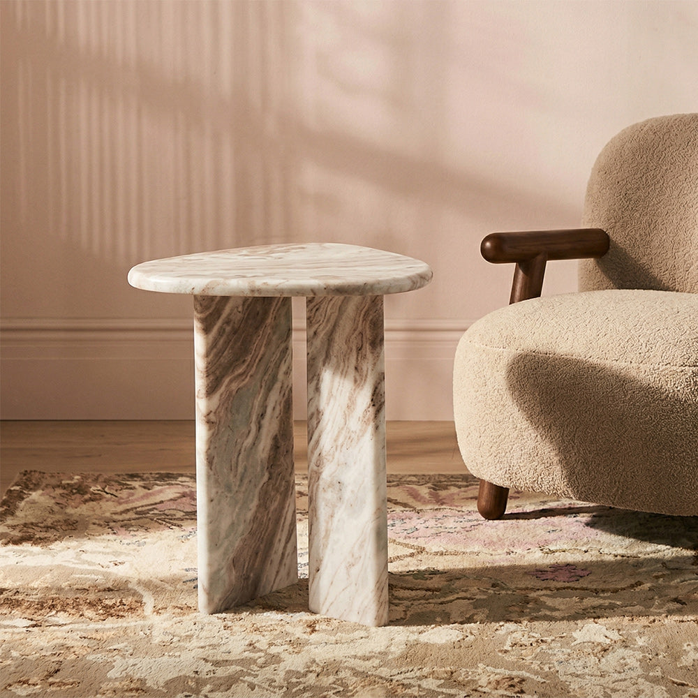 Lyric Sawar Marble Side Table