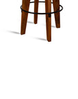 Wooden Figaro Leather Bar Stool with Iron