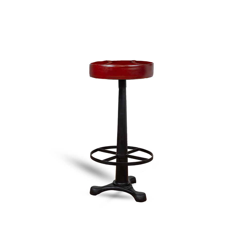 Macron Leather Bar Stool with Iron