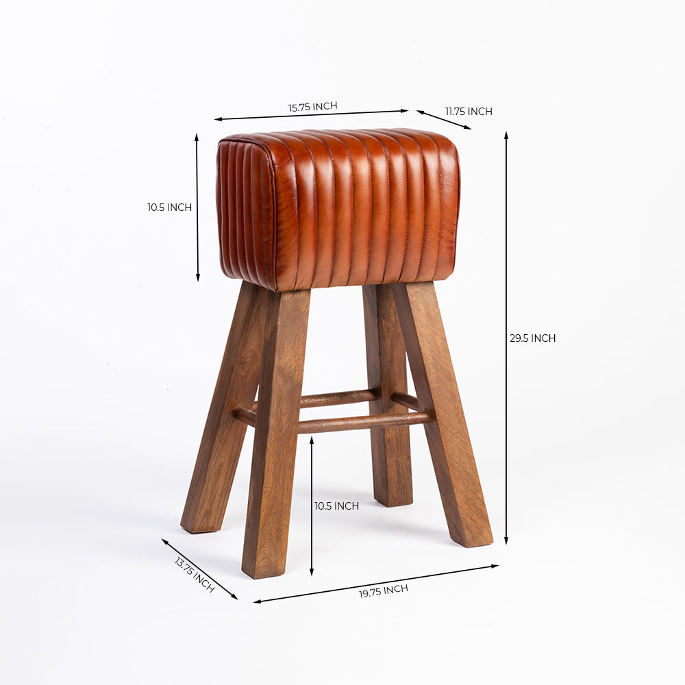 Purpo Leather Bar Stool Chair