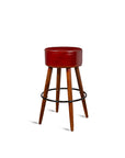 Wooden Havana Leather Bar Stool with Iron