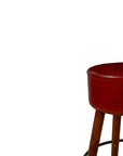 Wooden Havana Leather Bar Stool with Iron