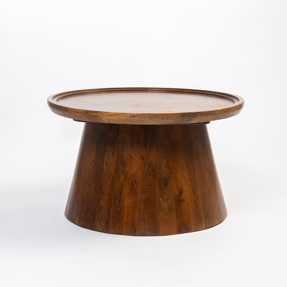 Brown Mango Wood Round Coffee Table Set of 3