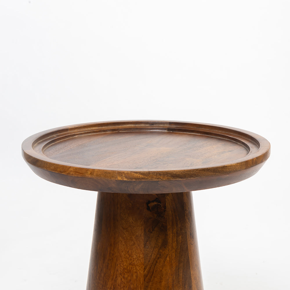 Brown Mango Wood Round Coffee Table Set of 3