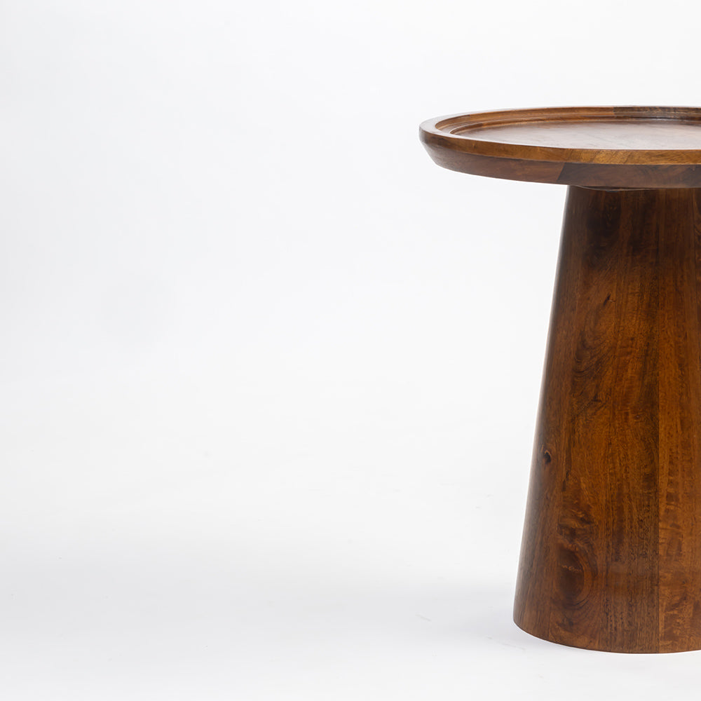 Brown Mango Wood Round Coffee Table Set of 3