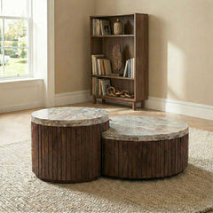 Wooden Sevyn Coffee Table with Marble