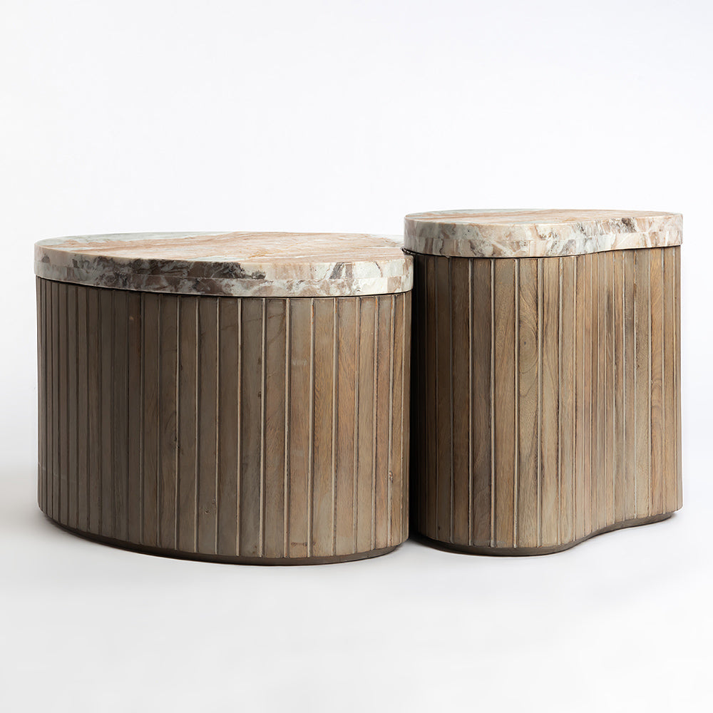 Wooden Norweg Coffee Table with Marble