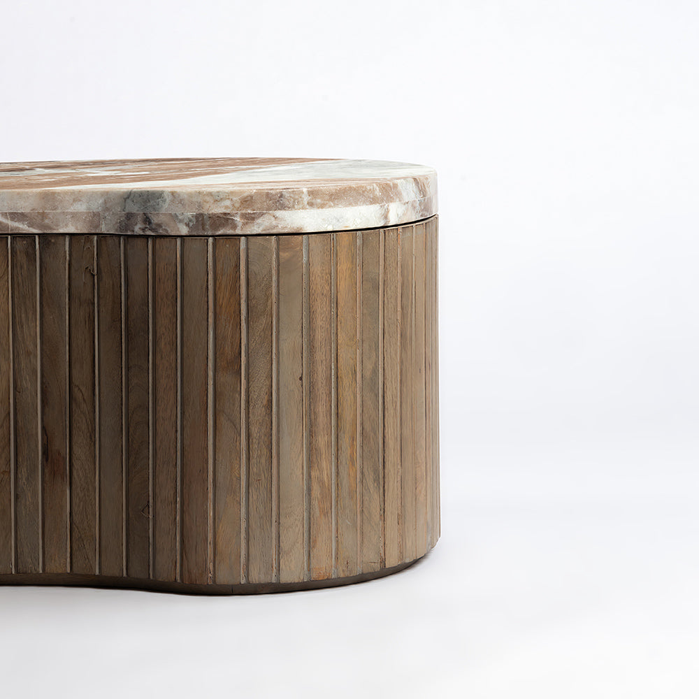 Wooden Norweg Coffee Table with Marble