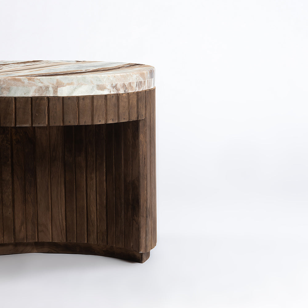 Wooden Sevyn Coffee Table with Marble