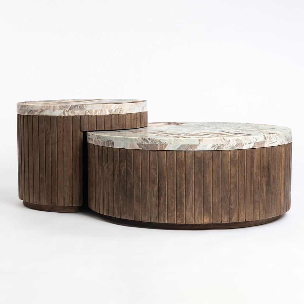 Wooden Sevyn Coffee Table with Marble