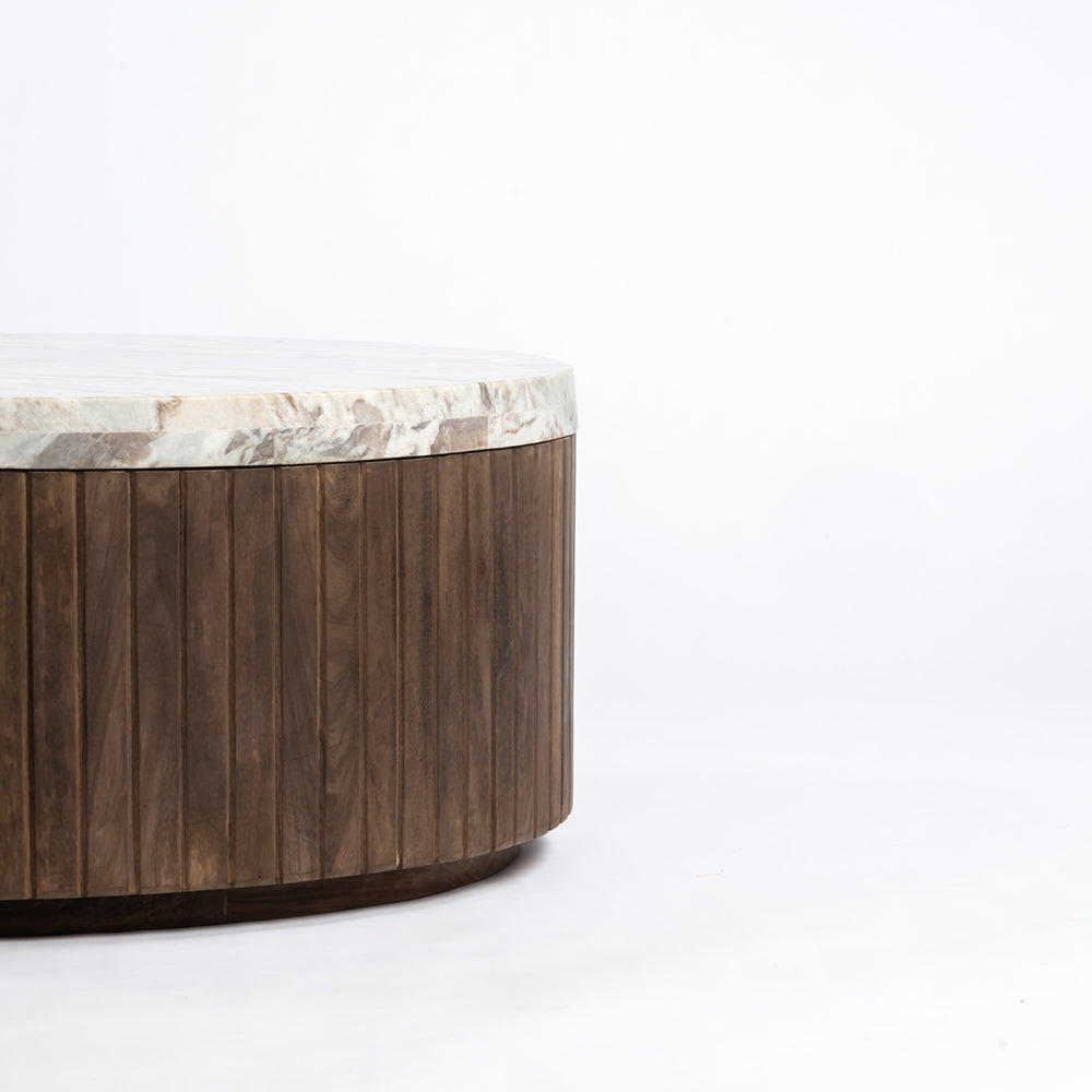 Wooden Sevyn Coffee Table with Marble