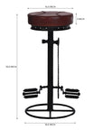 Merelise Bloom Leather Bar Chair