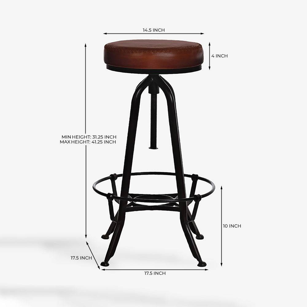 Valoréa Jewel Leather Bar Stool Chair