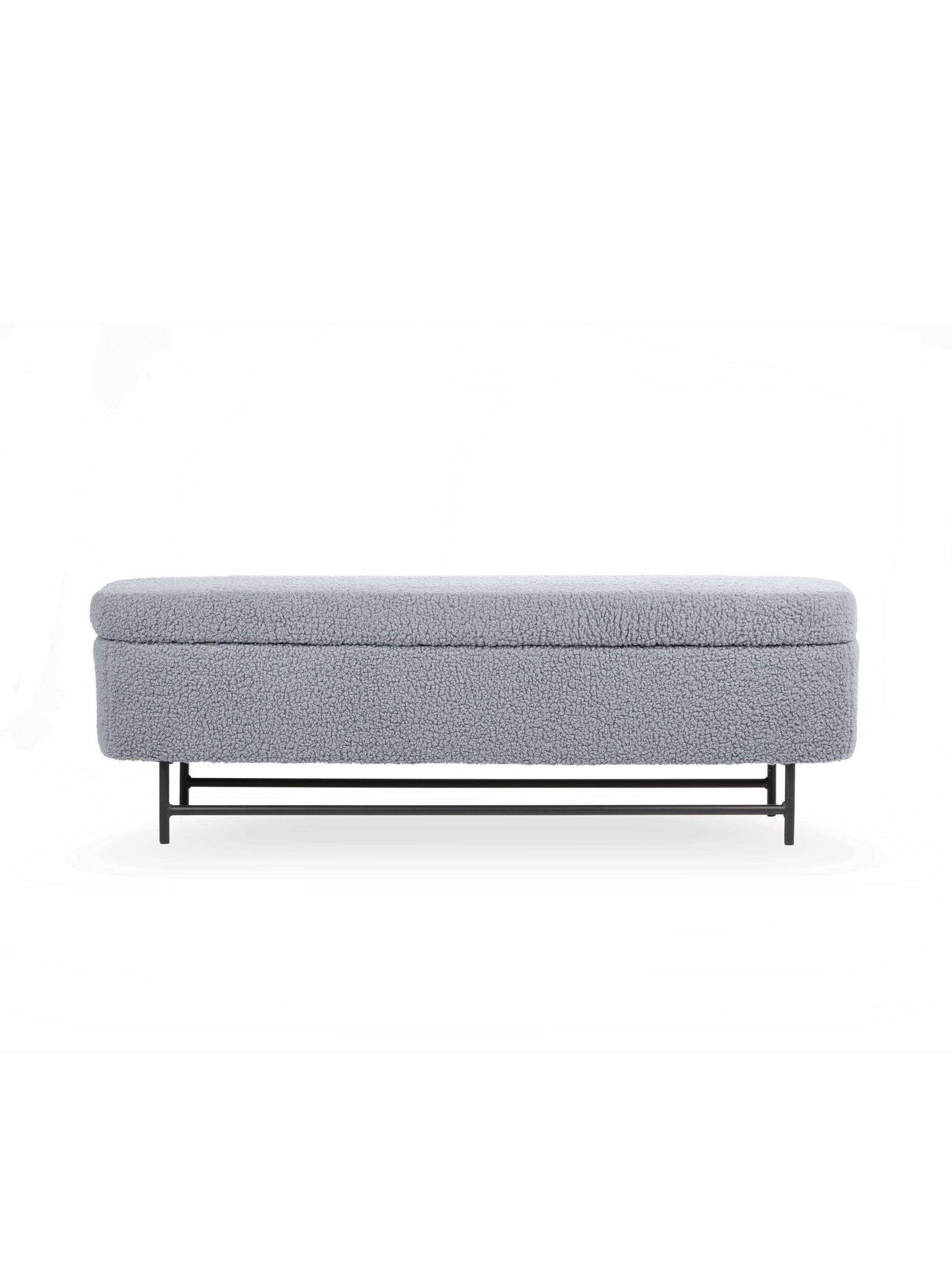 Sequoia Polyester Storage Bench with Steel Legs