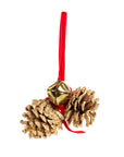 Golden Pine Cones Bell Ornament