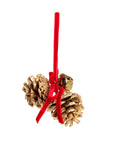 Golden Pine Cones Bell Ornament