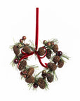 Pine Cone Berry Heart Ornament