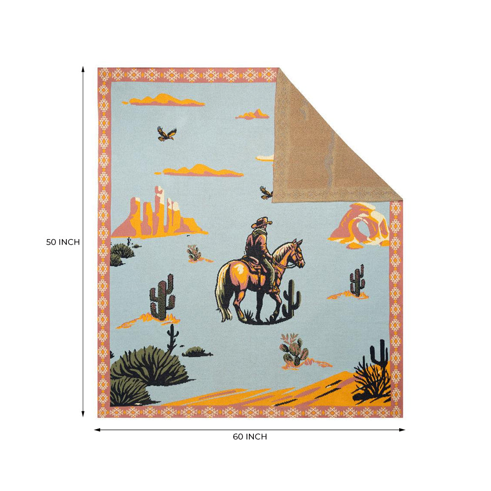 Lone Bronco Rider Throw