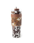 Wide Wyoming Tumbler In Brown and White