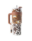 Wide Wyoming Tumbler In Brown and White