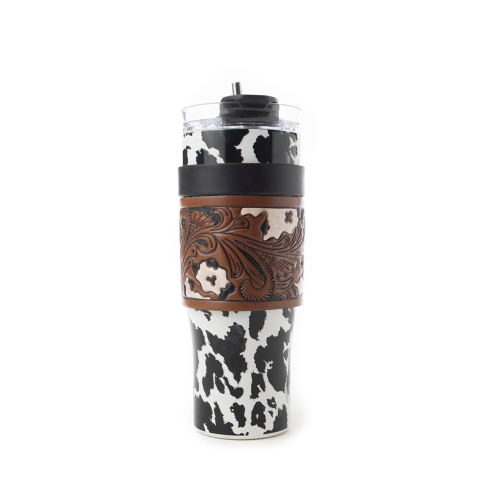 Wide Wyoming Tumbler In Black and White - With Tooling