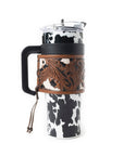 Wide Wyoming Tumbler In Black And White with Tooling