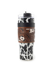 Wide Wyoming Tumbler In Black And White with Tooling