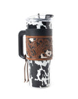 Wide Wyoming Tumbler In Black And White with Tooling
