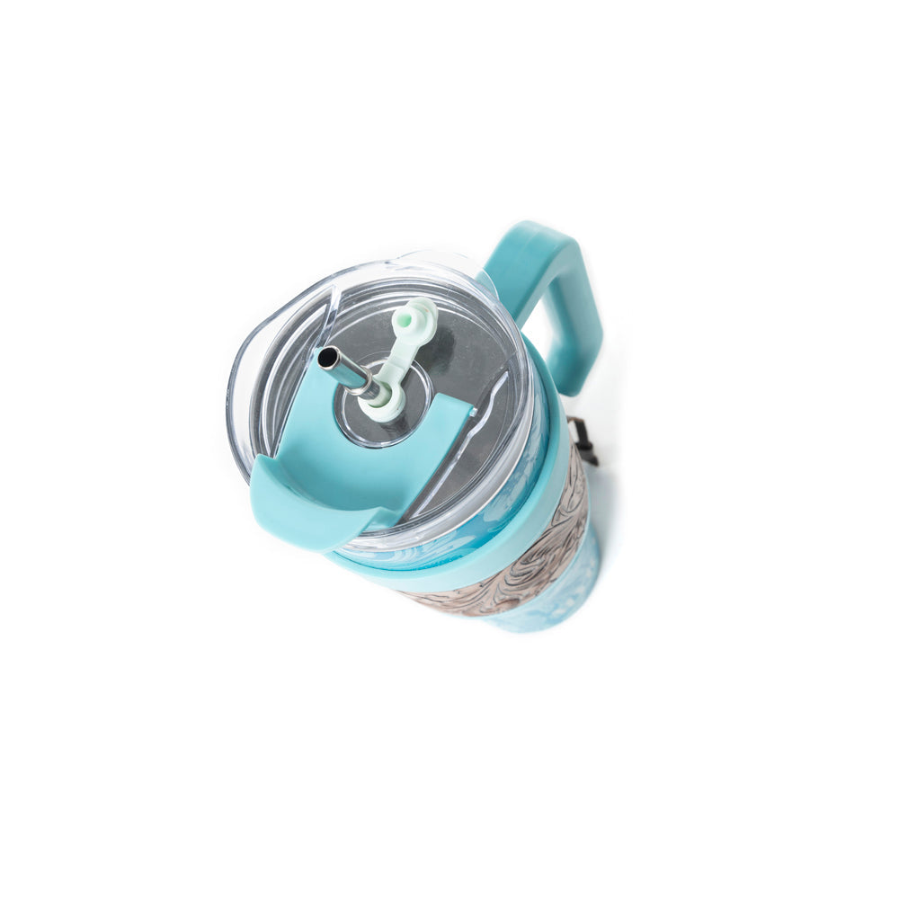 Wide Wyoming Tumbler In Turquoise