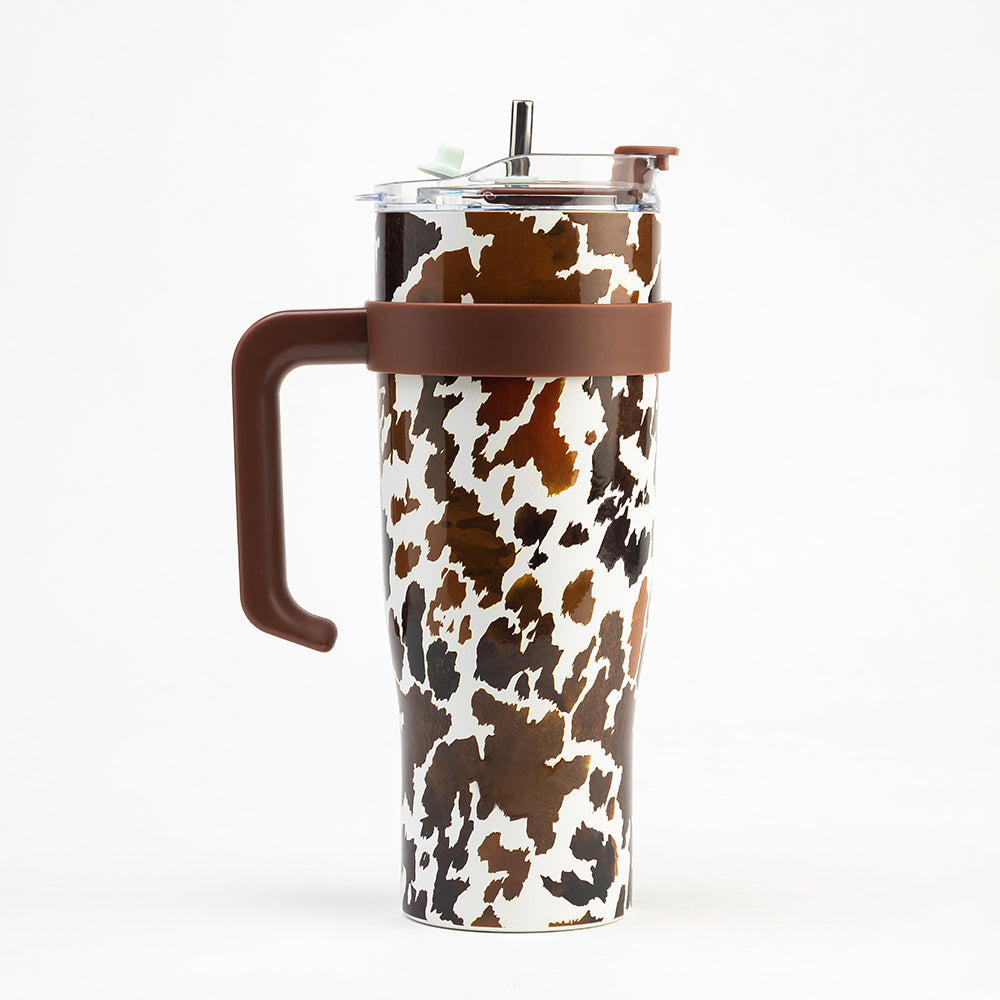 Wide Wyoming Tumbler In Brown and White