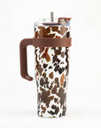 Wide Wyoming Tumbler In Brown and White