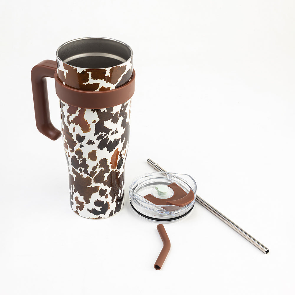 Wide Wyoming Tumbler In Brown and White